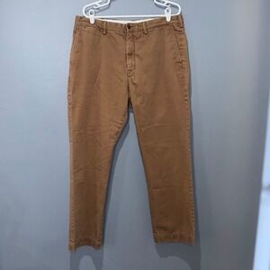 Polo Ralph Lauren Chino Pants Mens 35x30 Brown Cotton Classic Fit Stretch Preppy